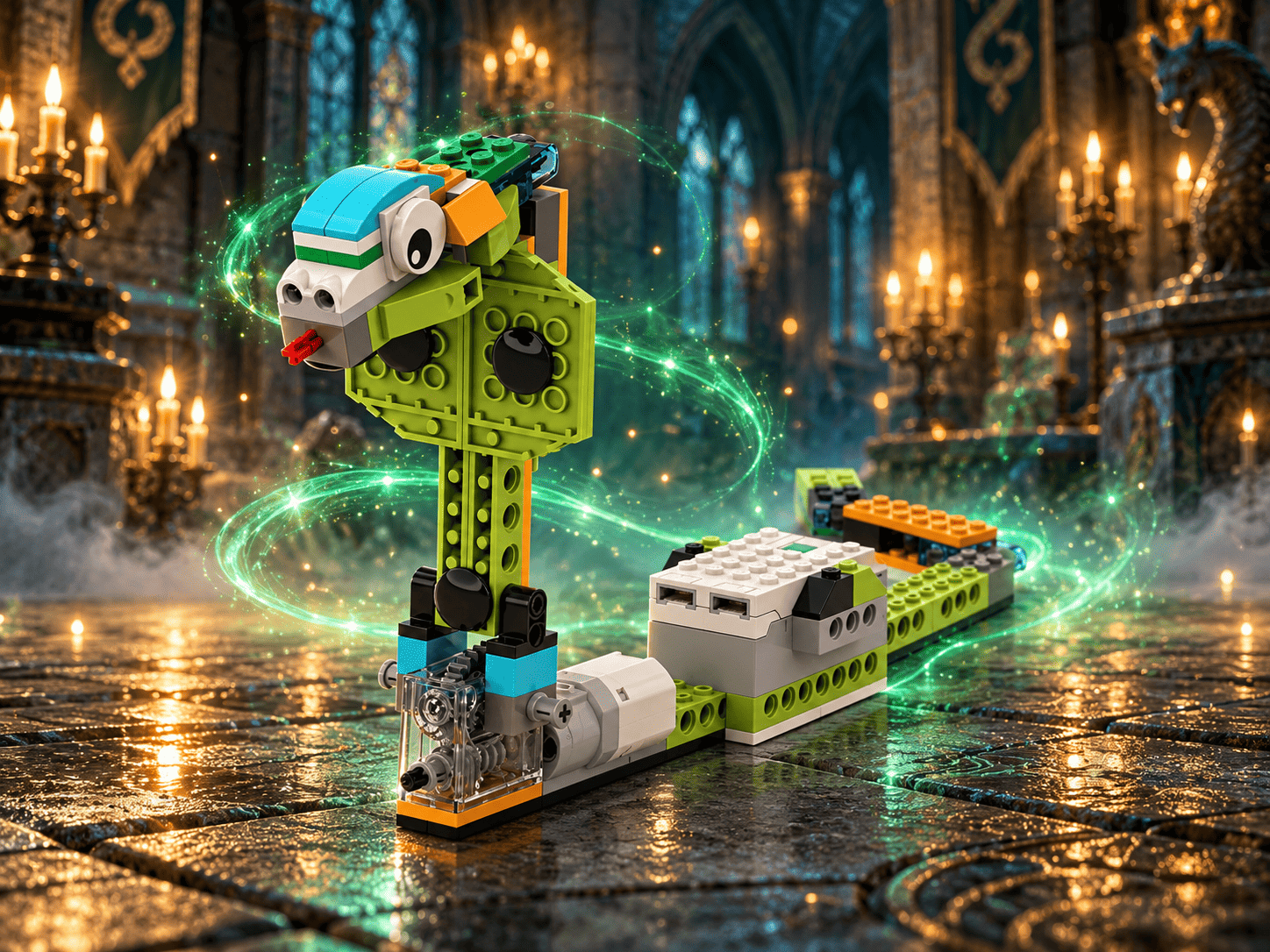 Serpiente robótica de LEGO WeDo inspirada en Harry Potter
